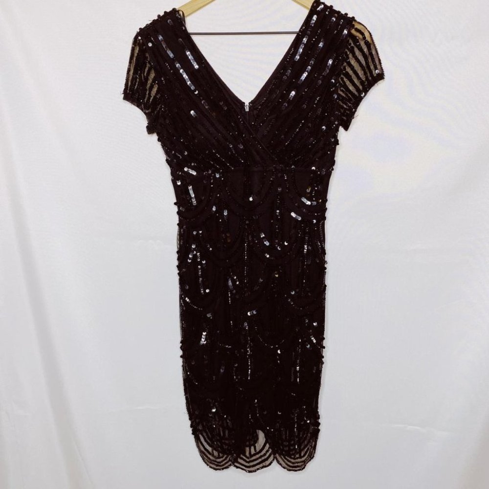 Sequin Black Cocktail Gatsby Dress Size 4 - Perfect Halloween Costume!